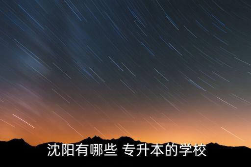  沈陽(yáng)有哪些 專升本的學(xué)校