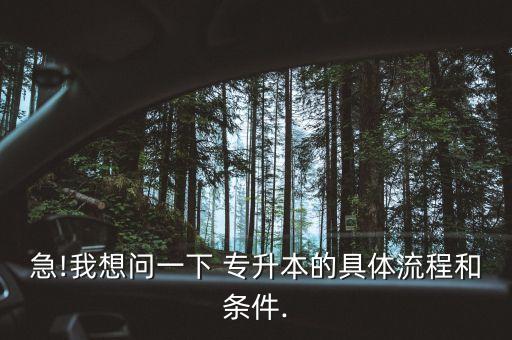 急!我想問(wèn)一下 專升本的具體流程和條件.