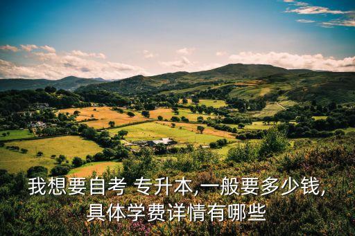 我想要自考 專升本,一般要多少錢,具體學費詳情有哪些