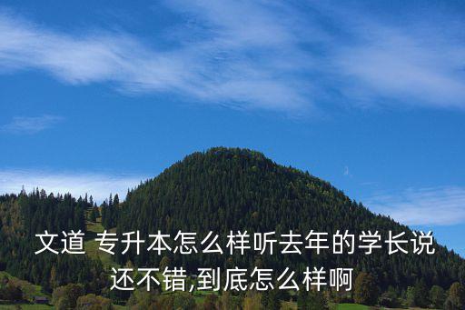  文道 專升本怎么樣聽去年的學(xué)長(zhǎng)說(shuō)還不錯(cuò),到底怎么樣啊