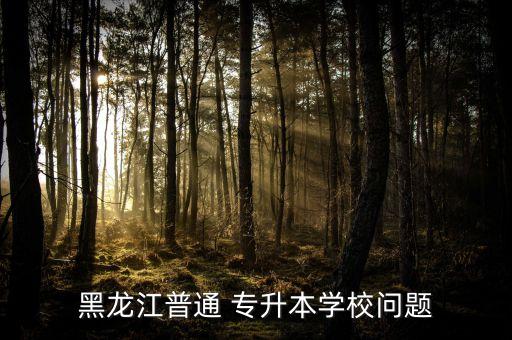 黑龍江普通 專升本學(xué)校問題