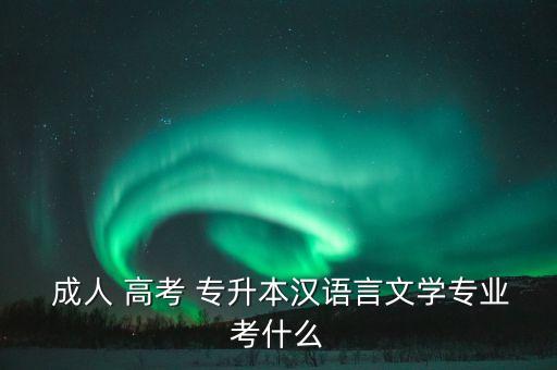  成人 高考 專升本漢語言文學專業(yè)考什么
