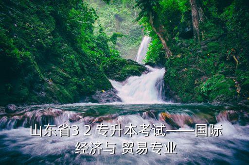  山東省3 2 專升本考試——國際 經(jīng)濟與 貿(mào)易專業(yè)