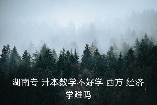 湖南專 升本數(shù)學不好學 西方 經(jīng)濟學難嗎