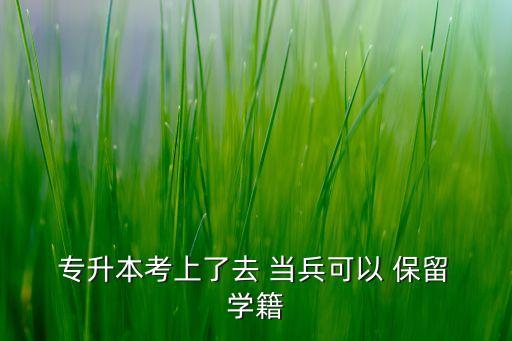  專升本考上了去 當(dāng)兵可以 保留 學(xué)籍