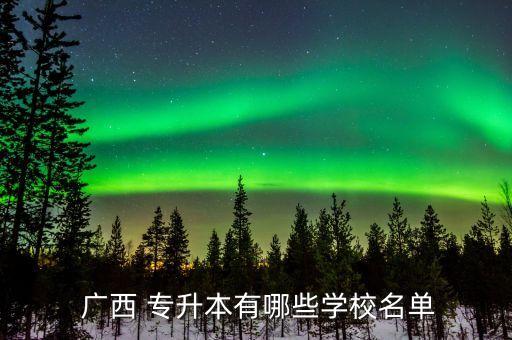  廣西 專升本有哪些學(xué)校名單