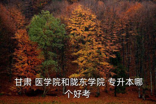  甘肅 醫(yī)學(xué)院和隴東學(xué)院 專升本哪個(gè)好考