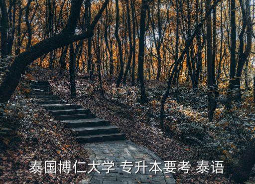 泰國(guó)博仁大學(xué) 專升本要考 泰語(yǔ)