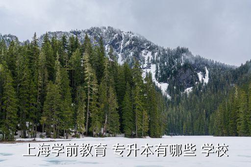 上海學(xué)前教育 專(zhuān)升本有哪些 學(xué)校