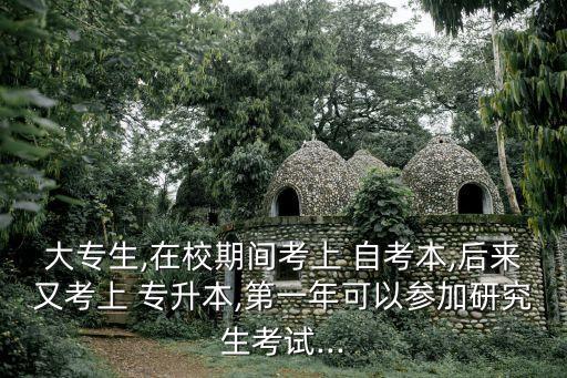 大專生,在校期間考上 自考本,后來(lái)又考上 專升本,第一年可以參加研究生考試...