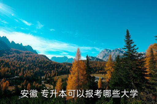  安徽 專升本可以報考哪些大學(xué)