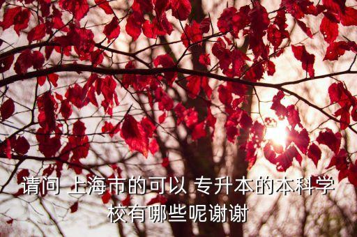 請(qǐng)問(wèn) 上海市的可以 專(zhuān)升本的本科學(xué)校有哪些呢謝謝