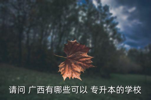 請(qǐng)問(wèn) 廣西有哪些可以 專升本的學(xué)校