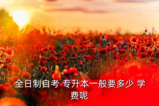  全日制自考 專升本一般要多少 學(xué)費呢