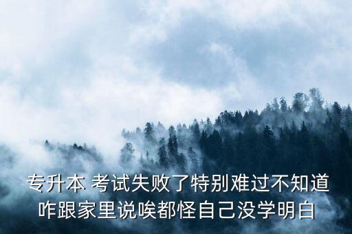  專升本 考試失敗了特別難過不知道咋跟家里說唉都怪自己沒學明白