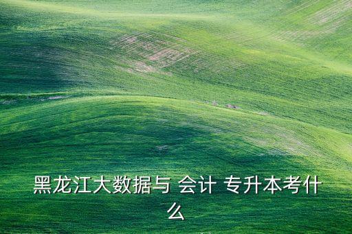  黑龍江大數據與 會計 專升本考什么