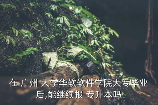 在 廣州 大學(xué)華軟軟件學(xué)院大專畢業(yè)后,能繼續(xù)報(bào) 專升本嗎