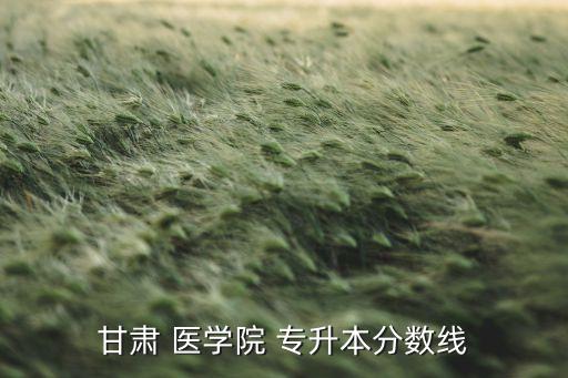 甘肅 醫(yī)學(xué)院 專(zhuān)升本分?jǐn)?shù)線