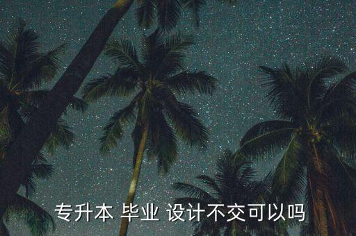  專升本 畢業(yè) 設(shè)計(jì)不交可以嗎