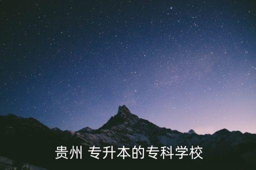  貴州 專升本的專科學校