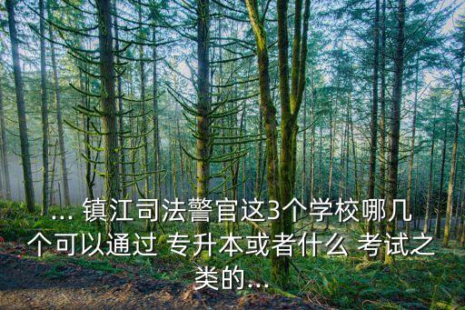 ... 鎮(zhèn)江司法警官這3個(gè)學(xué)校哪幾個(gè)可以通過(guò) 專升本或者什么 考試之類的...