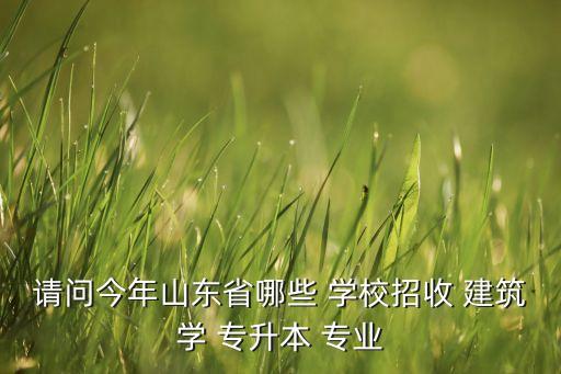 請問今年山東省哪些 學(xué)校招收 建筑學(xué) 專升本 專業(yè)