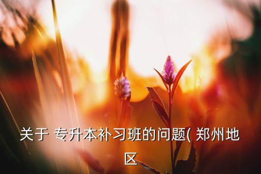 關(guān)于 專升本補(bǔ)習(xí)班的問(wèn)題( 鄭州地區(qū)