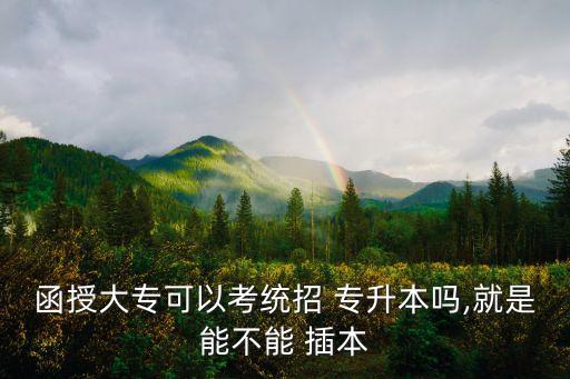 函授大專(zhuān)可以考統(tǒng)招 專(zhuān)升本嗎,就是能不能 插本