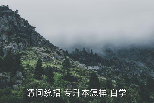 請問統(tǒng)招 專升本怎樣 自學