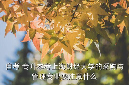 自考 專升本考上海財(cái)經(jīng)大學(xué)的采購(gòu)與管理專業(yè)要注意什么