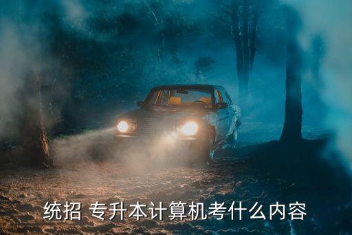 統(tǒng)招 專升本計算機考什么內容