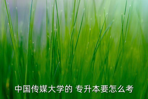 中國(guó)傳媒大學(xué)的 專升本要怎么考