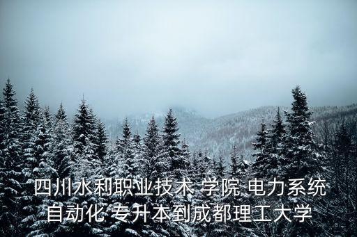  四川水利職業(yè)技術(shù) 學(xué)院 電力系統(tǒng)自動(dòng)化 專升本到成都理工大學(xué)