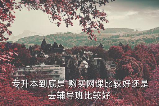  專升本到底是 購買網(wǎng)課比較好還是去輔導(dǎo)班比較好