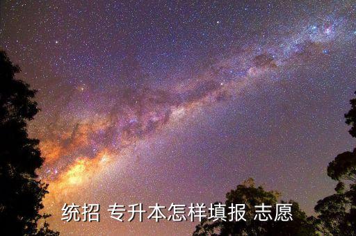 統(tǒng)招 專(zhuān)升本怎樣填報(bào) 志愿