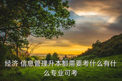 經(jīng)濟 信息管理升本都需要考什么有什么專業(yè)可考
