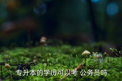  專升本的學歷可以考 公務員嗎
