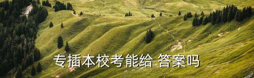 專插本?？寄芙o 答案嗎