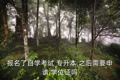 報(bào)名了自學(xué)考試 專升本,之后需要申請 學(xué)位證嗎