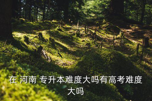 在 河南 專(zhuān)升本難度大嗎有高考難度大嗎