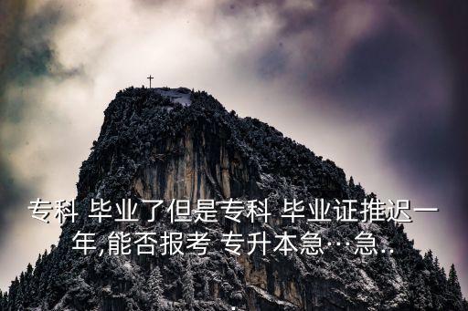 ?？?畢業(yè)了但是?？?畢業(yè)證推遲一年,能否報(bào)考 專升本急···急...