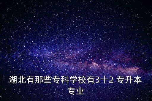 湖北有那些?？茖W(xué)校有3十2 專升本專業(yè)