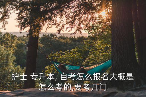 護(hù)士 專(zhuān)升本, 自考怎么報(bào)名大概是怎么考的,要考幾門(mén)