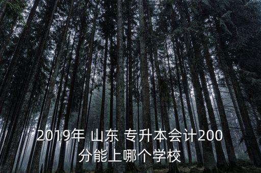 2019年 山東 專升本會計(jì)200分能上哪個學(xué)校