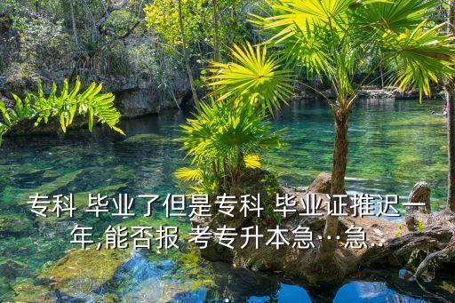 ?？?畢業(yè)了但是?？?畢業(yè)證推遲一年,能否報(bào) 考專升本急···急...