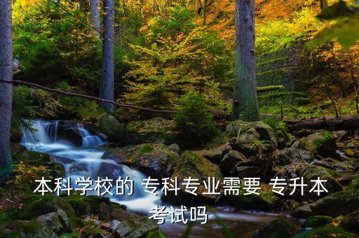  本科學(xué)校的 專科專業(yè)需要 專升本考試嗎