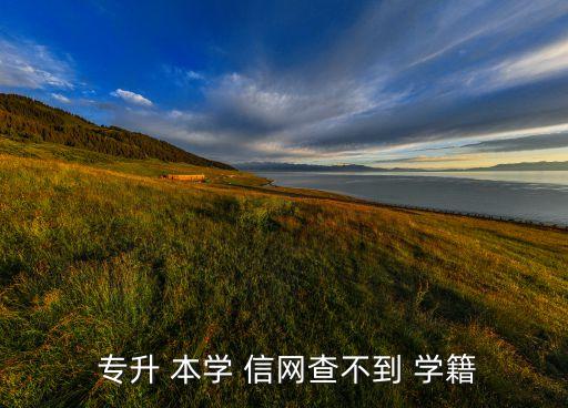  專升 本學 信網(wǎng)查不到 學籍
