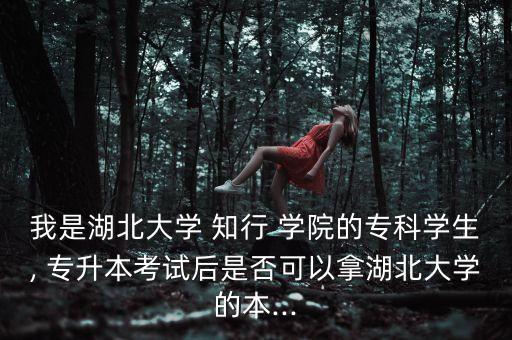 我是湖北大學(xué) 知行 學(xué)院的專(zhuān)科學(xué)生, 專(zhuān)升本考試后是否可以拿湖北大學(xué)的本...
