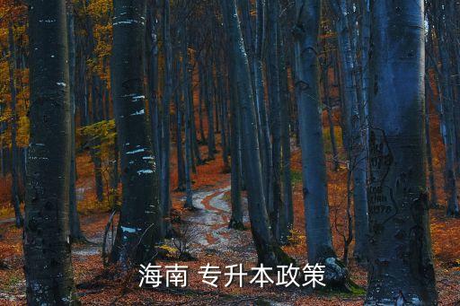  海南 專(zhuān)升本政策
