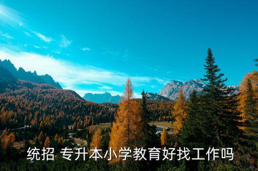  統招 專升本小學教育好找工作嗎